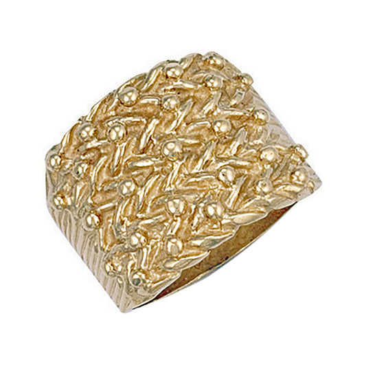 Yellow Gold Woven Back 5 Row Keeper Ring