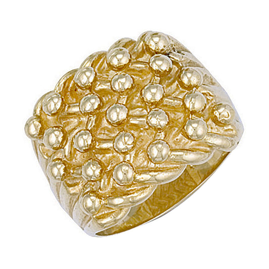Yellow Gold Woven Back 5 Row Keeper Ring