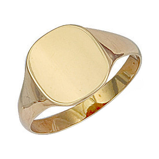 Yellow Gold Cushion Plain Signet Ring - Fine Ring - Certified Authentic - Swiss Made – Luxury Jewellery by Imperial Ti
