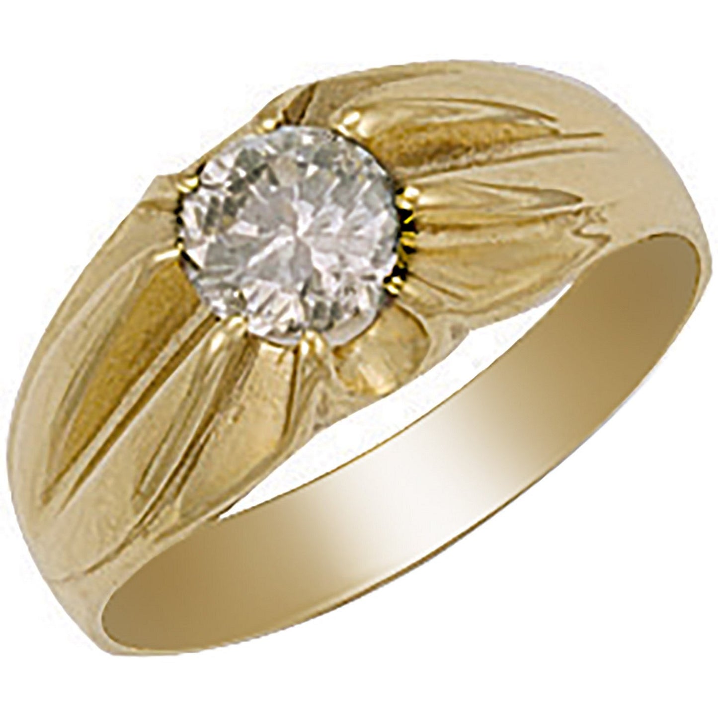 Yellow Gold Cubic Zirconia Gipsy Ring