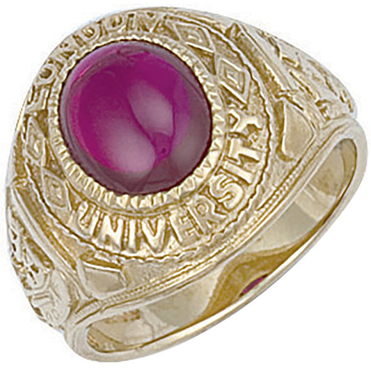 Yellow Gold Red Cabochon London University Ring