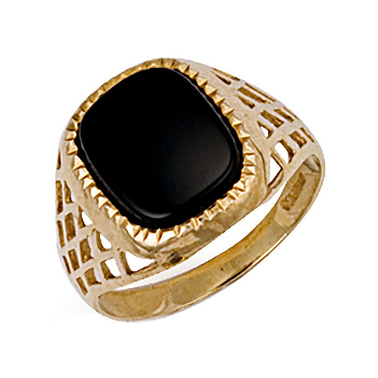 Yellow Gold Basket Side Ring