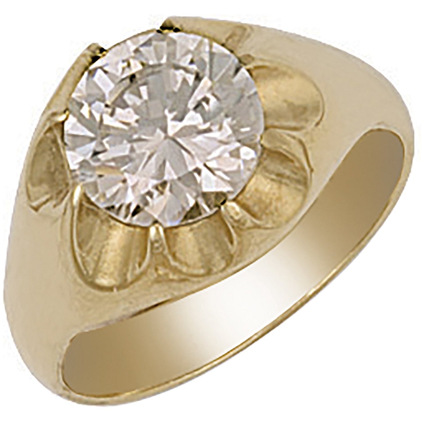 Yellow Gold Cubic Zirconia Gipsy Ring