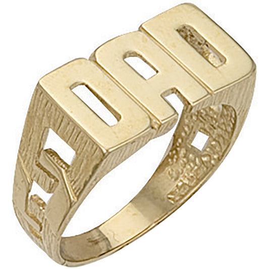 Yellow Gold Id Sides Dad Ring