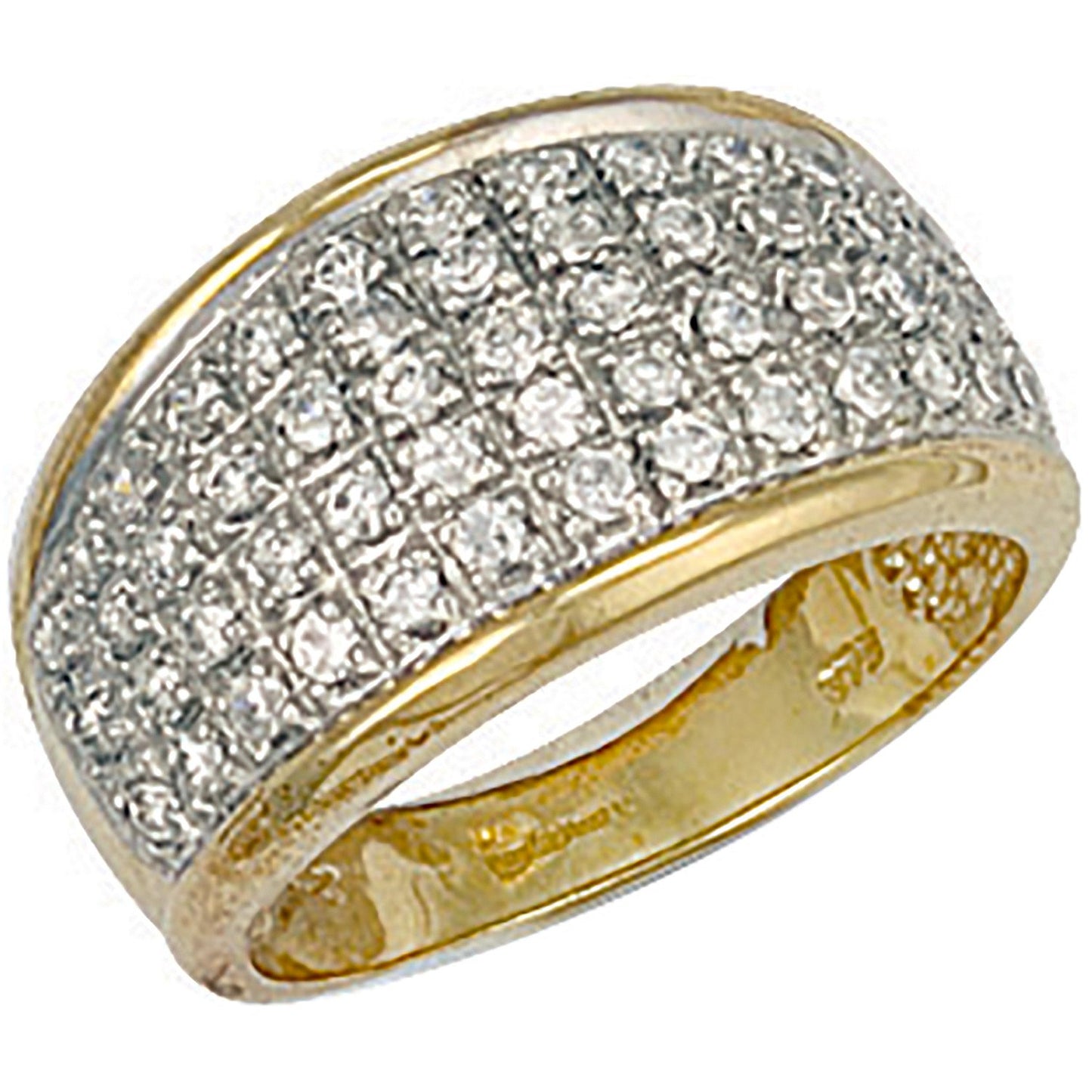 Yellow Gold Cubic Zirconia Bombay Ring