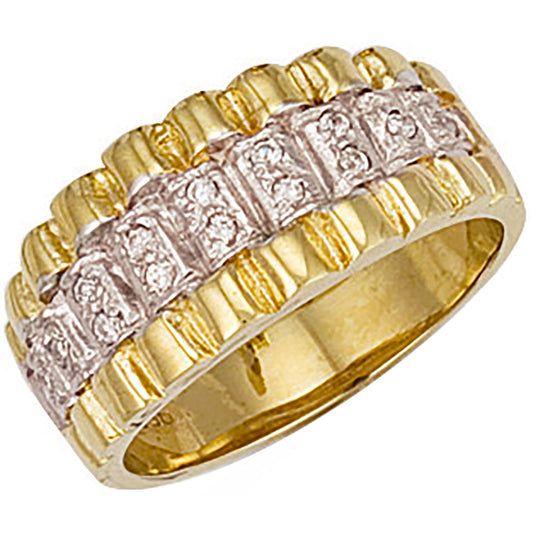 Yellow Gold Gents Cubic Zirconia Ring