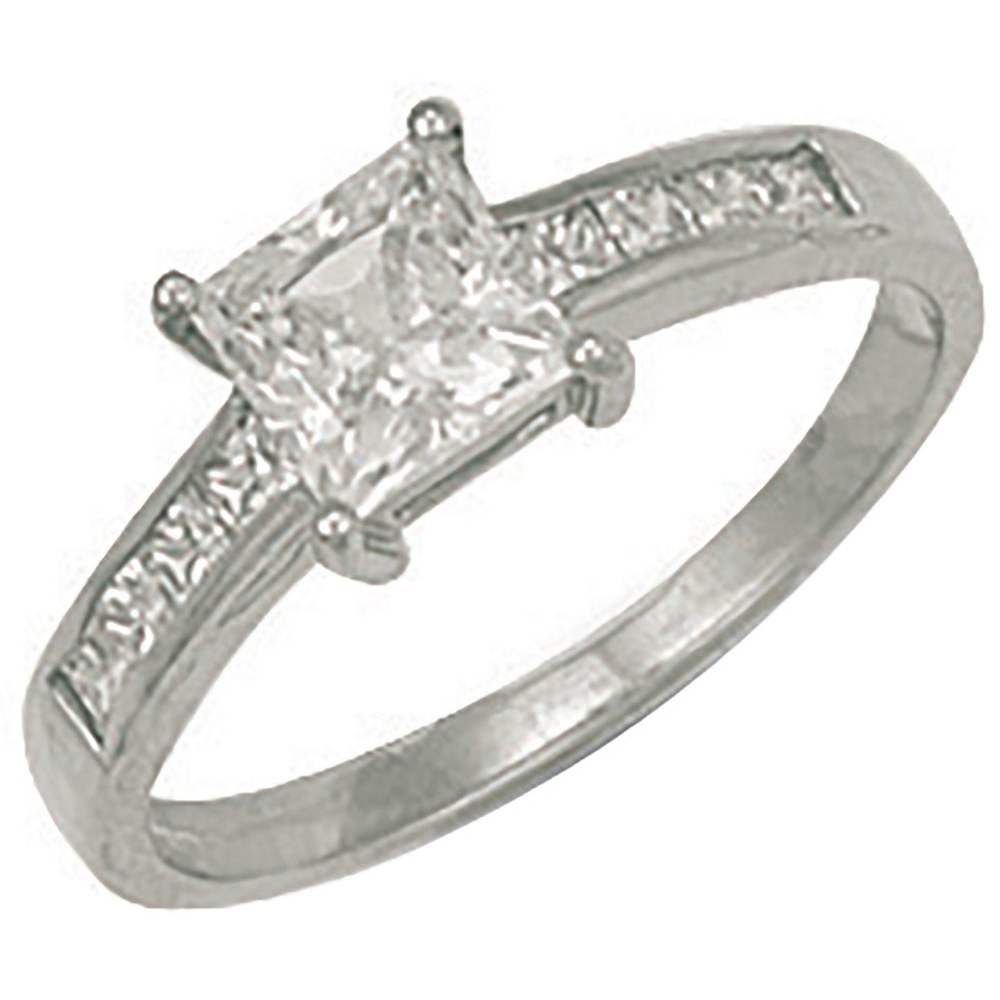White Gold Fancy Cubic Zirconia Ring