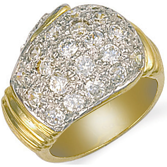 Yellow Gold Cubic Zirconia Boxing Glove Ring