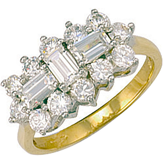 Yellow Gold Cubic Zirconia Boat Ring