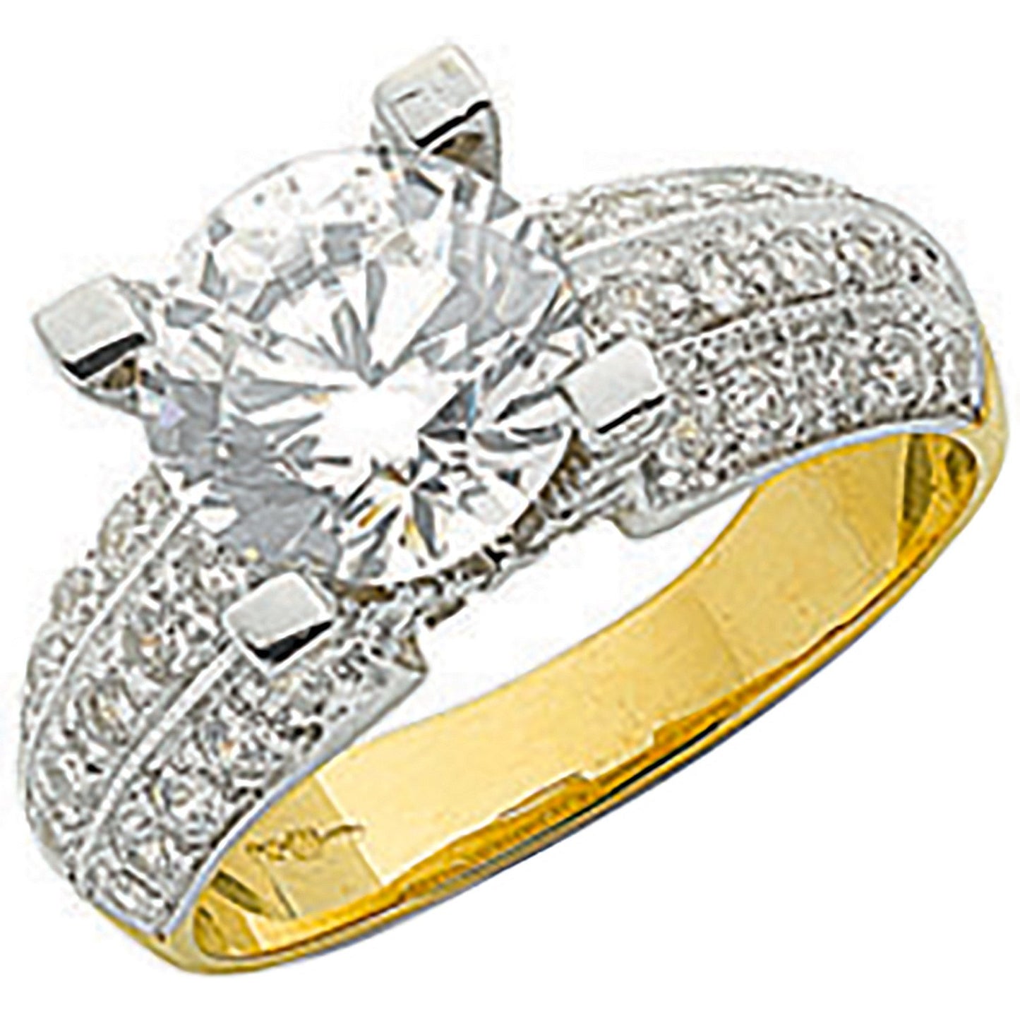 Yellow Gold Fancy Cubic Zirconia Ring
