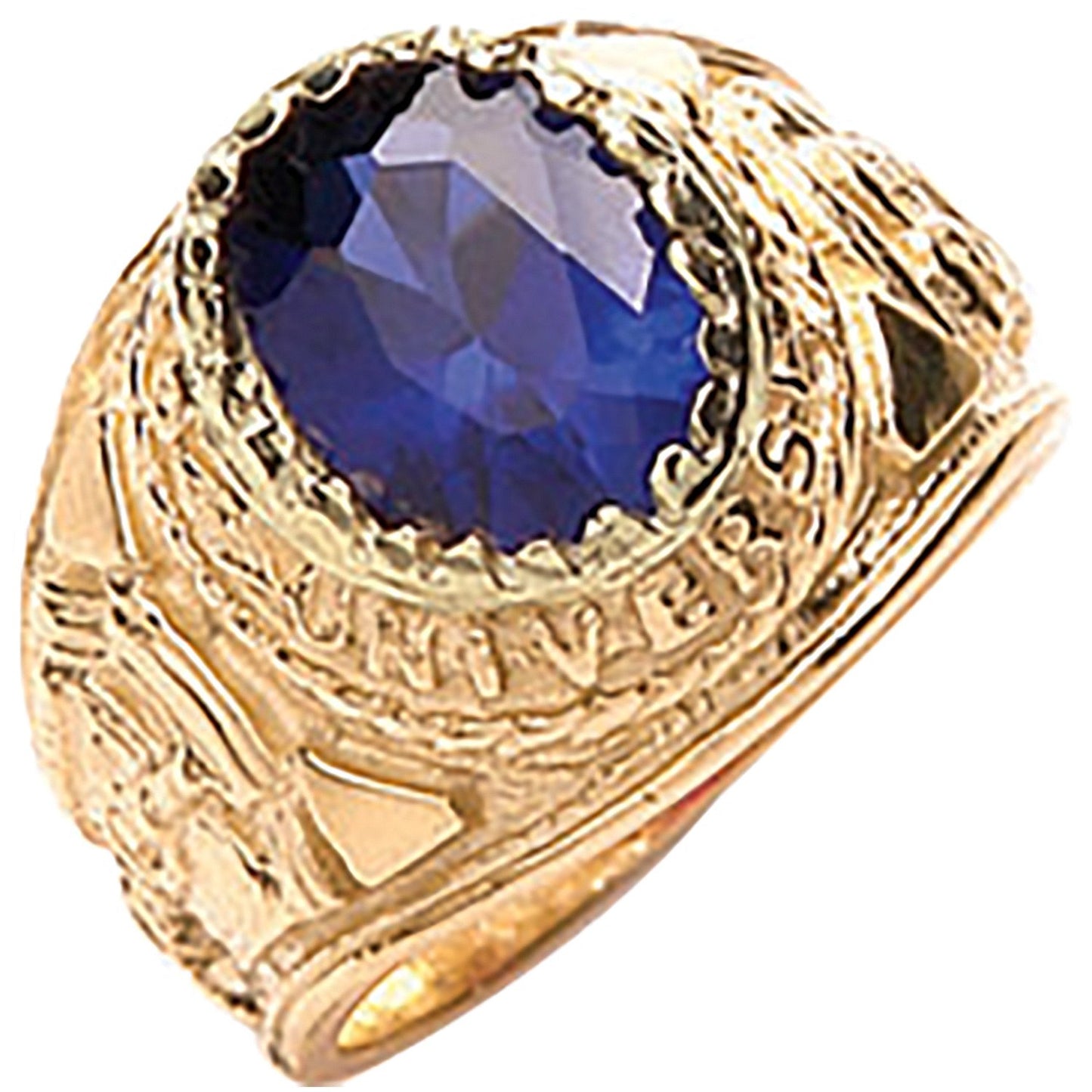 Yellow Gold Blue Cubic Zirconia Baby Collage Ring