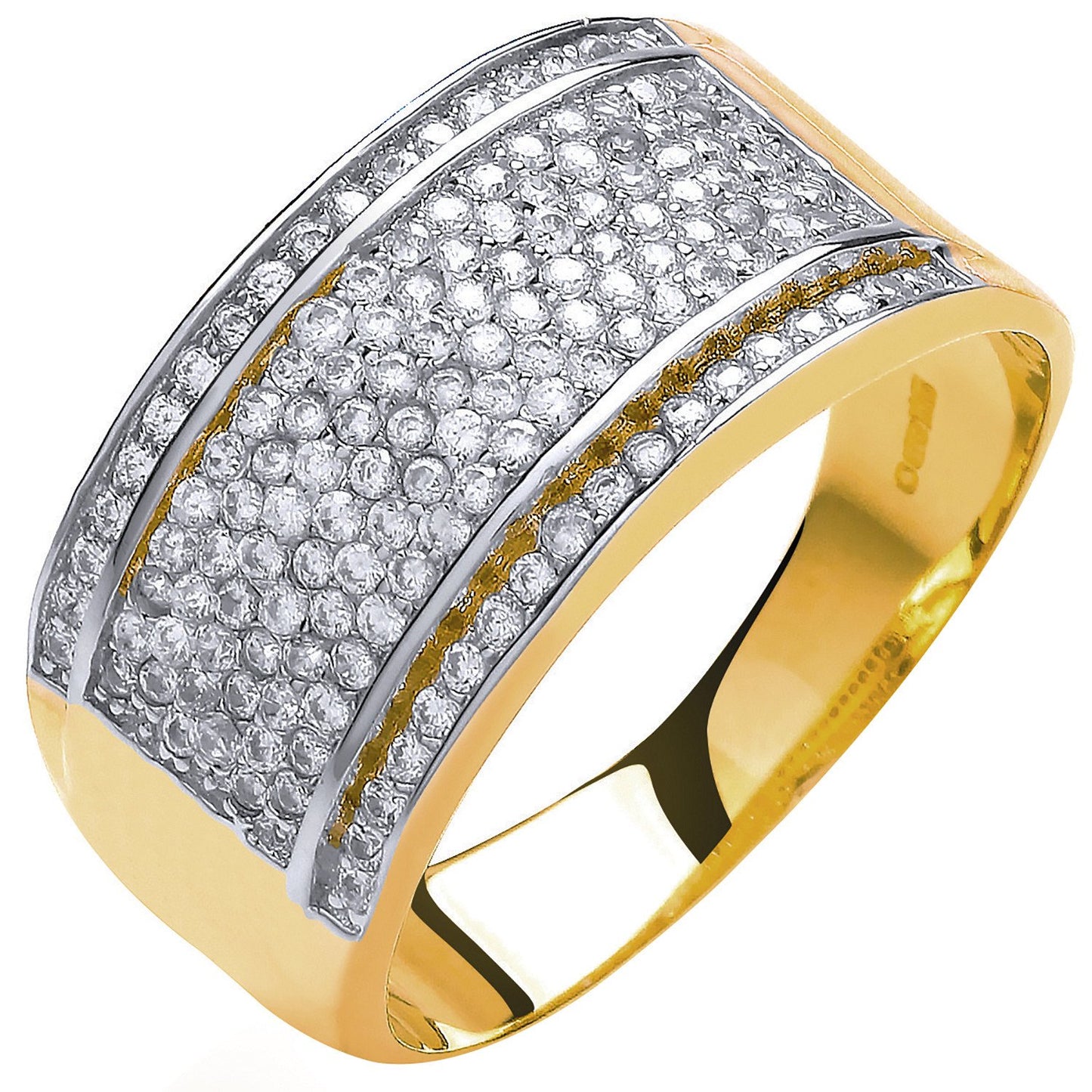 Yellow Gold 11mm Bombay Cubic Zirconia Ring