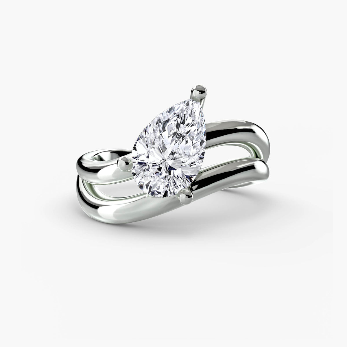 Wave Engagement Ring 0.50ct–3.00ct with 2.30mm Band for Women in Nature Classic Wedding Style | Imperial Time
