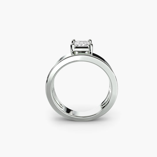 Wide Band Solitaire - Vintage engagement & wedding ring for women with 0.50ct-3.00ct stone options | Imperial Time UK Ltd