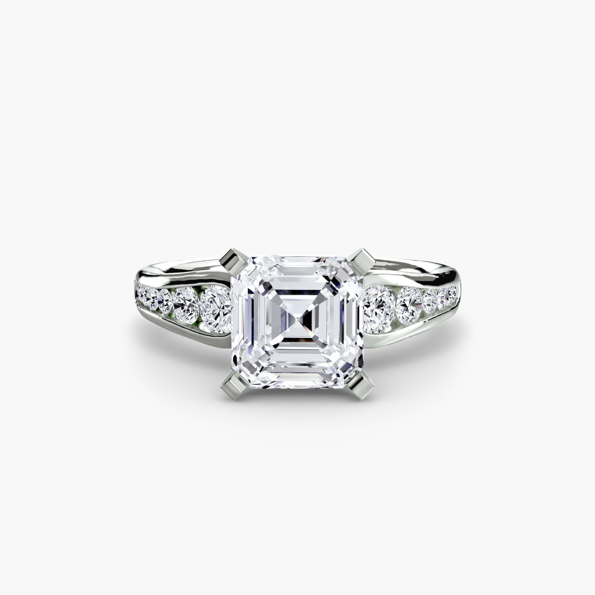 Solitaire Pavé Band Ring 0.50ct–3.00ct with 0.34ct Side Stones for Women in Classic Wedding Setting | Imperial Time