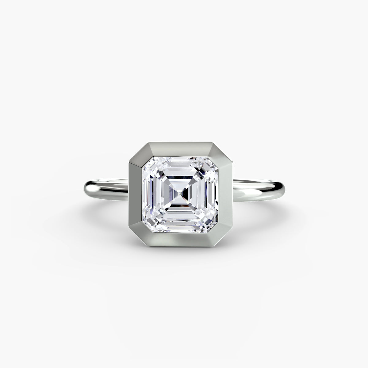 Bezel Set Solitaire Engagement Ring 0.50ct–3.00ct with 1.8mm Band for Women in Classic Wedding Style | Imperial Time