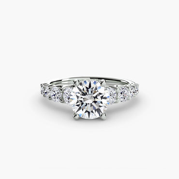 Graduated Accent Engagement Ring 0.50ct–3.00ct with 1.38ct Side Stones for Women in Wedding Style | Imperial Time UK Ltd