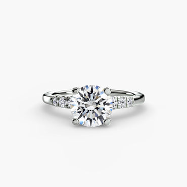 Solitaire Ring with Shoulder Accents 0.50ct–3.00ct and 0.14ct Side Stones in Classic Wedding Style | Imperial Time