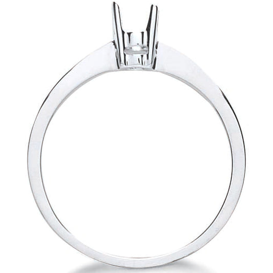9ct White Gold Ring Mount 0.20-0.25ct - Fine Ring - Certified Authentic - Swiss Made – Luxury Jewellery by Imperial Ti
