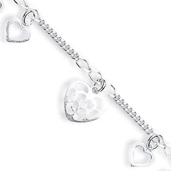 Silver Fancy Heart Drop Anklet - Luxury Watch - Certified Authentic - Swiss Made - UK Stock – Luxury Watch by Imperial