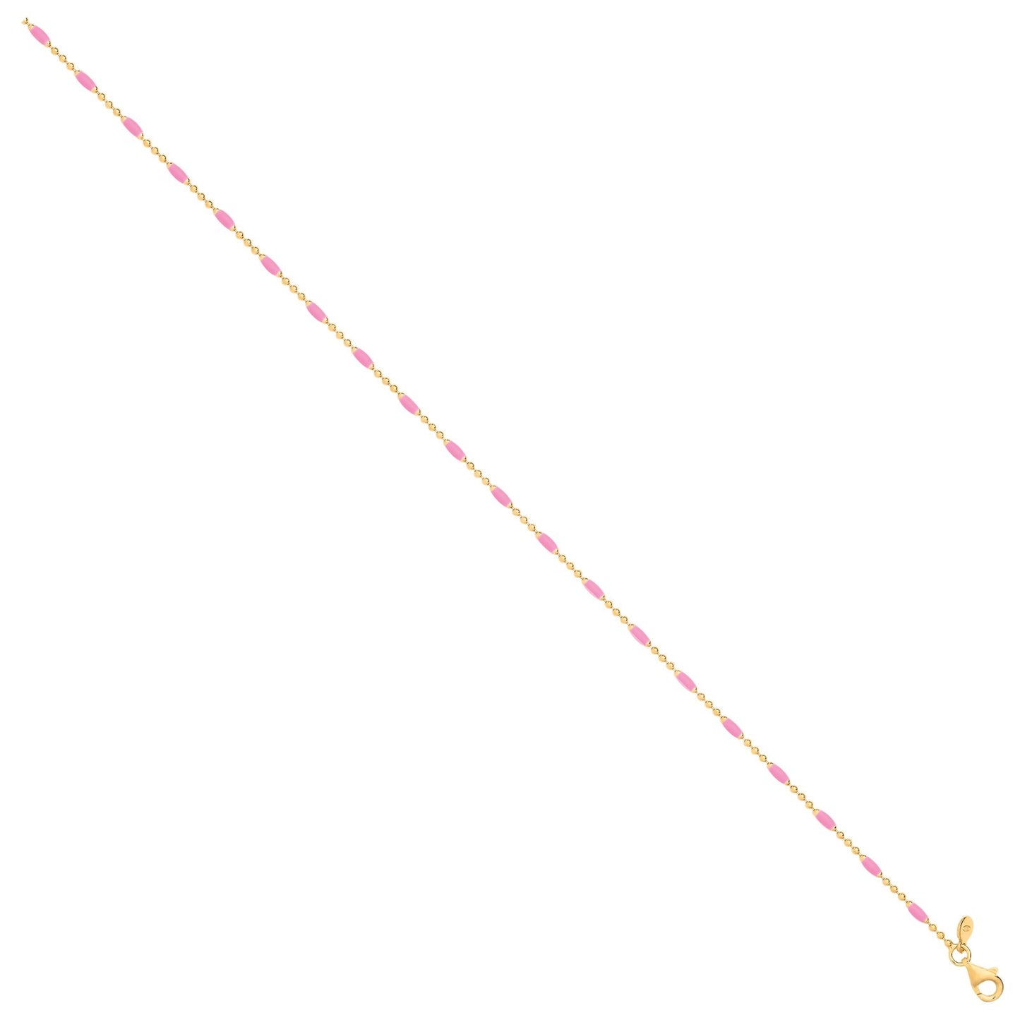 Silver Yellow Gold Plated Pink Enamel Anklet - Luxury Watch - Certified Authentic - Swiss Mad – Luxury Watch by Imperi