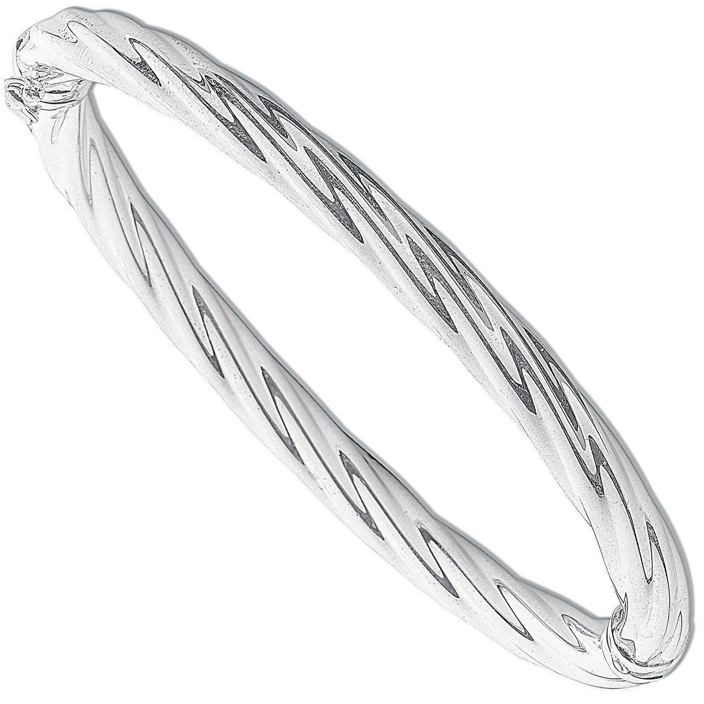 Silver Twisted Hollow Hinged Bangle - Luxury Watch - Certified Authentic - Swiss Made – Luxury Watch by Imperial Time