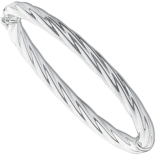 Silver Twisted Hollow Hinged Bangle - Luxury Watch - Certified Authentic - Swiss Made – Luxury Watch by Imperial Time
