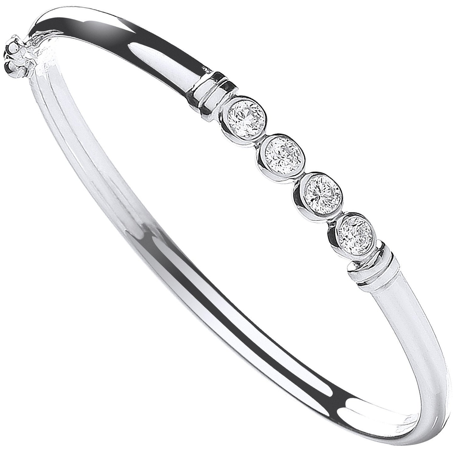 Silver Baby Cubic Zirconia Bangle - Luxury Watch - Certified Authentic - Swiss Made – Luxury Watch by Imperial Time UK
