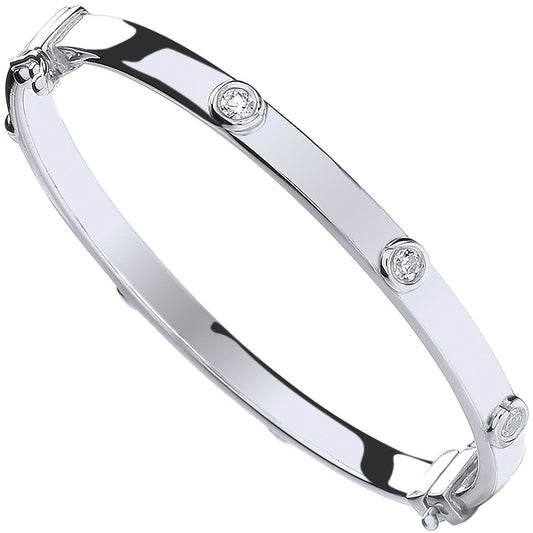 Silver Baby Cubic Zirconia Bangle - Luxury Watch - Certified Authentic - Swiss Made – Luxury Watch by Imperial Time UK