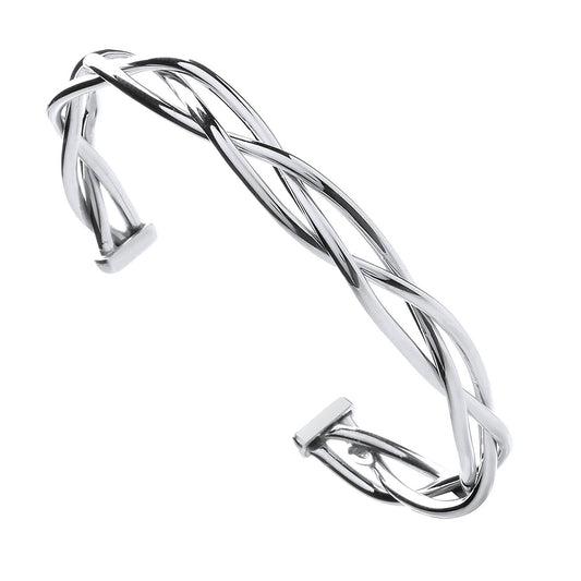 Silver Twisted Hollow Tube Open Bangle - Luxury Watch - Certified Authentic - Swiss Made – Luxury Watch by Imperial Ti