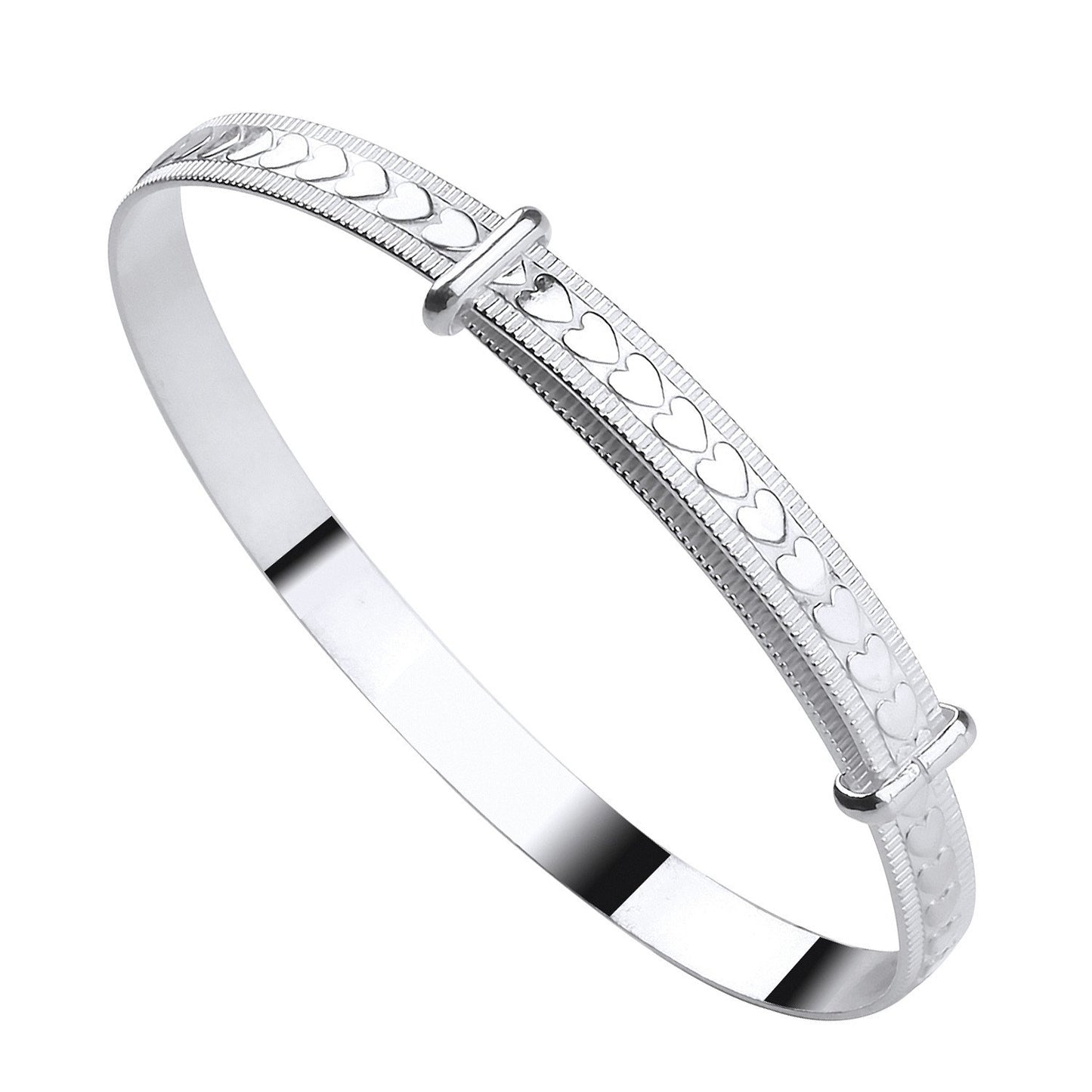 Silver Expandable Baby Bangle with Embossed Hearts - Luxury Watch - Certified Authentic – Luxury Watch by Imperial Tim