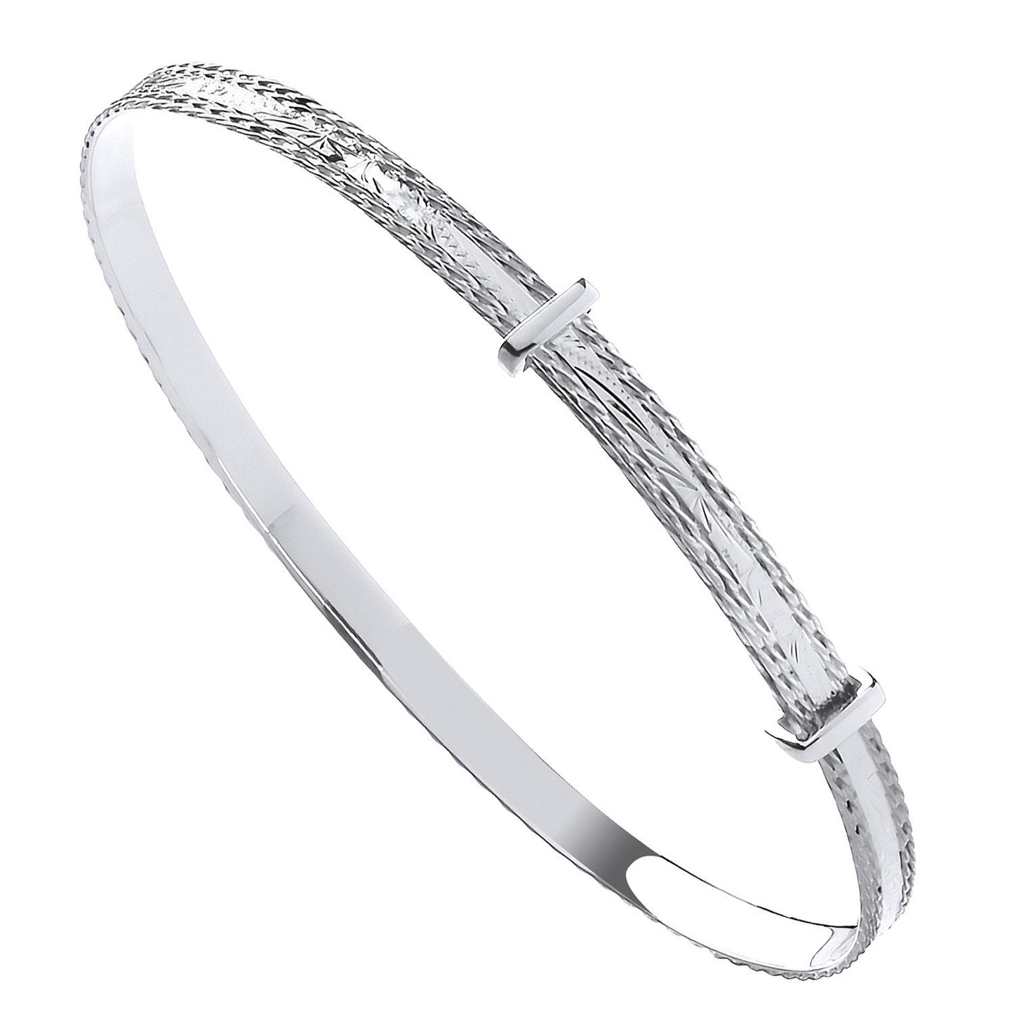 Silver 4mm Expandable Diamond Cut Bangle - Luxury Watch - Certified Authentic - Swiss Made – Luxury Watch by Imperial