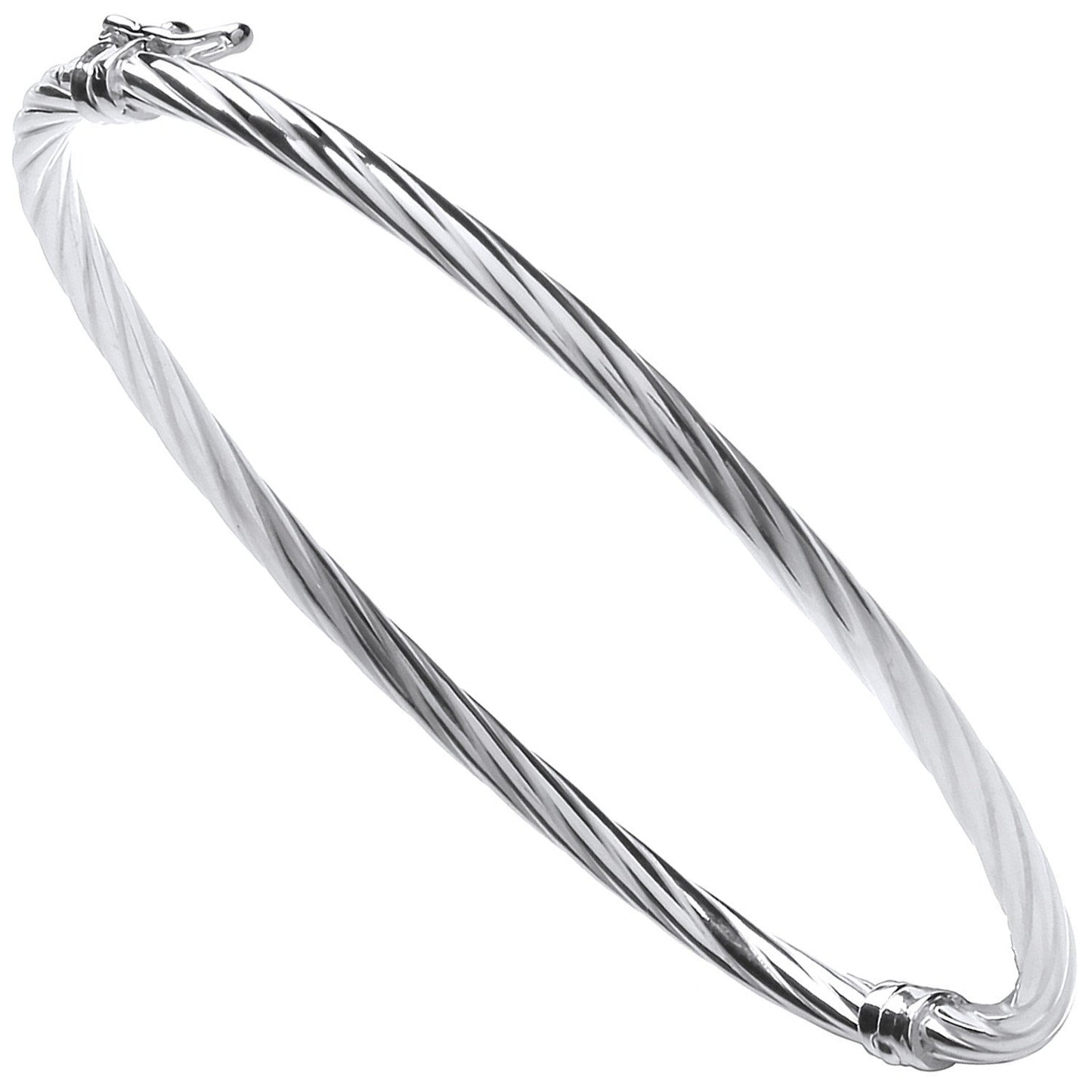 Silver Twisted Hollow Hinged Bangle - Luxury Watch - Certified Authentic - Swiss Made – Luxury Watch by Imperial Time