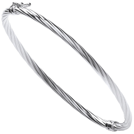 Silver Twisted Hollow Hinged Bangle - Luxury Watch - Certified Authentic - Swiss Made – Luxury Watch by Imperial Time