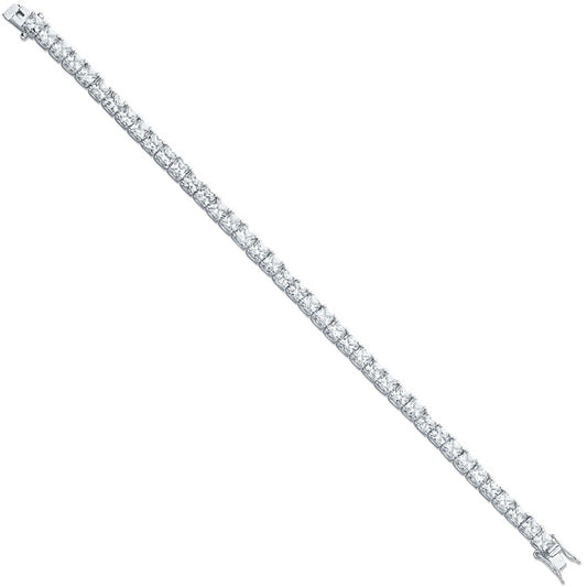 Silver 4.3mm Princess Cut Cubic Zirconia Tennis Bracelet - Fine Bracelet - Certified Authenti – Luxury Jewellery by Im
