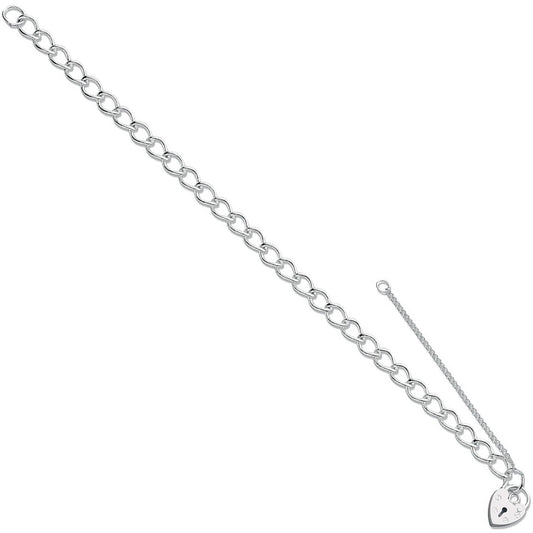Silver Open Curb & Padlock Charm Bracelet - Fine Bracelet - Certified Authentic - Swiss Made – Luxury Jewellery by Imp