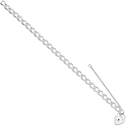 Silver Open Curb & Padlock Charm Bracelet - Fine Bracelet - Certified Authentic - Swiss Made – Luxury Jewellery by Imp