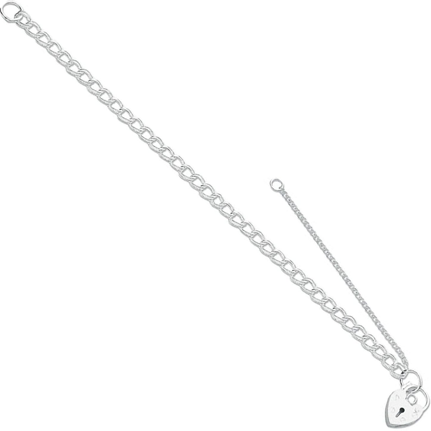 Silver Double Link Curb & Padlock Charm Bracelet - Fine Bracelet - Certified Authentic – Luxury Jewellery by Imperial