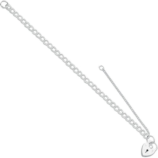 Silver Double Link Curb & Padlock Charm Bracelet - Fine Bracelet - Certified Authentic – Luxury Jewellery by Imperial