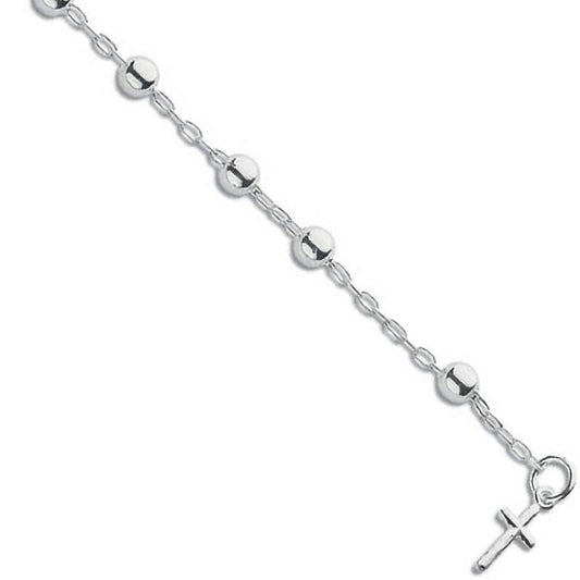 Silver Fancy Cross Drop Bead Bracelet - Fine Bracelet - Certified Authentic - Swiss Made – Luxury Jewellery by Imperia