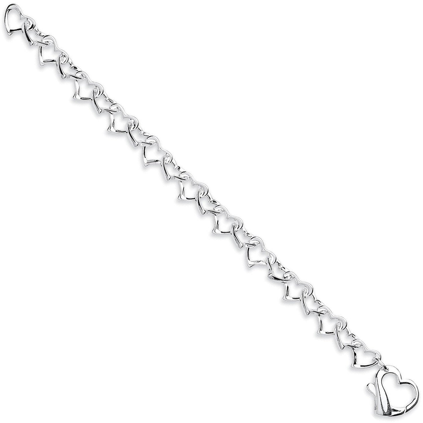 Silver Heart Link Bracelet - Fine Bracelet - Certified Authentic - Swiss Made - UK Stock – Luxury Jewellery by Imperia