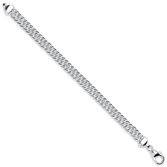 Silver 7.5mm Double Tight Link Curb Bracelet - Fine Bracelet - Certified Authentic - Swiss Ma – Luxury Jewellery by Im