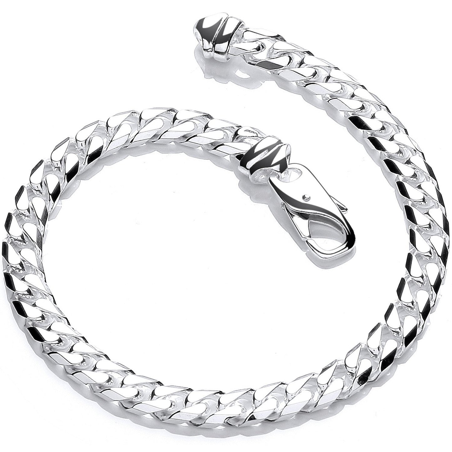 Silver 5.7mm Curb Gents 8" Bracelet - Fine Bracelet - Certified Authentic - Swiss Made – Luxury Jewellery by Imperial