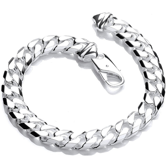 Silver 7.4mm Curb Gents 8" Bracelet - Fine Bracelet - Certified Authentic - Swiss Made – Luxury Jewellery by Imperial