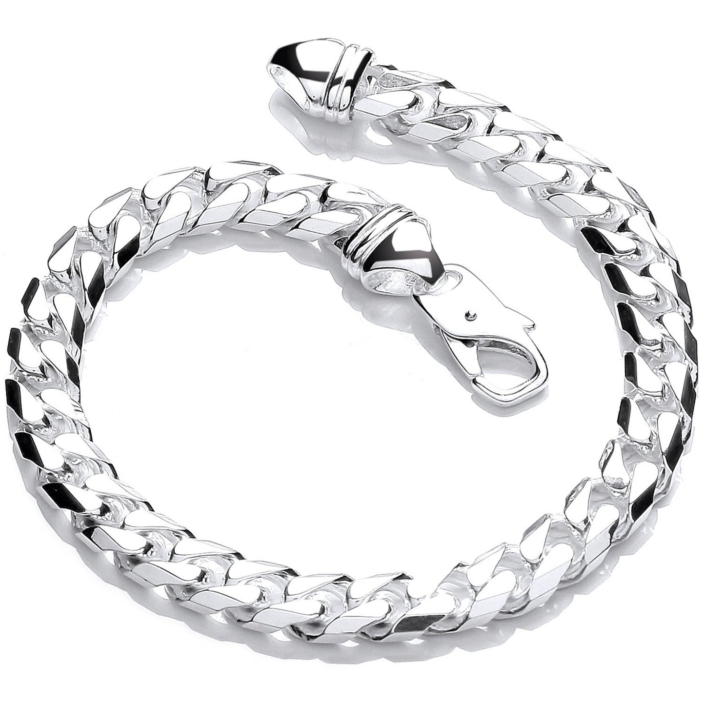Silver 9.5mm Curb Gents 8" Bracelet - Fine Bracelet - Certified Authentic - Swiss Made – Luxury Jewellery by Imperial