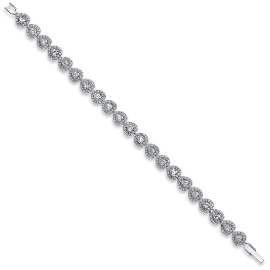 Silver Cubic Zirconia Heart Bracelet - Fine Bracelet - Certified Authentic - Swiss Made – Luxury Jewellery by Imperial