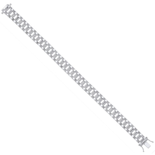 Silver 10mm Fancy Link Gents Bracelet - Fine Bracelet - Certified Authentic - Swiss Made – Luxury Jewellery by Imperia