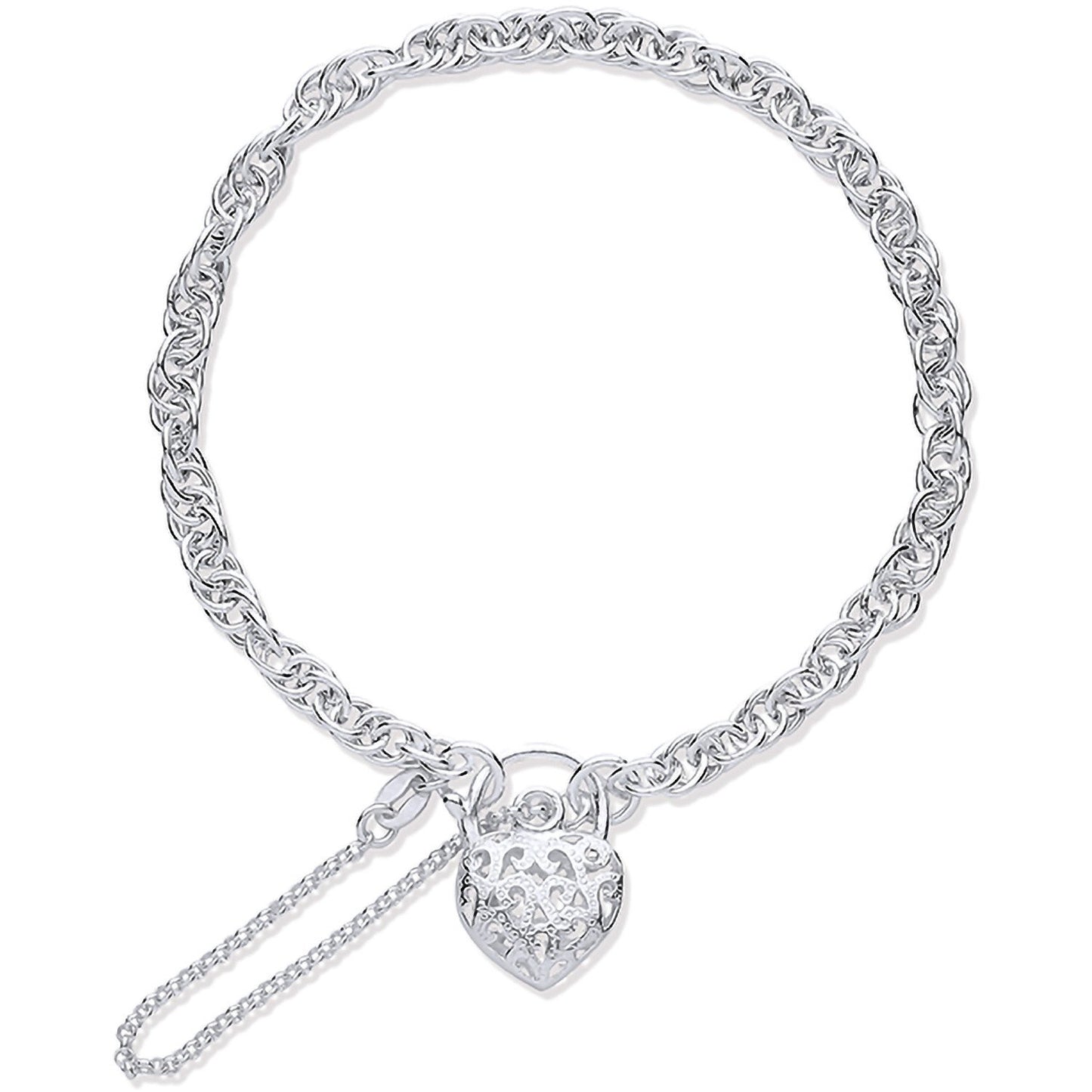 Silver Padlock Charm Bracelet with Safety Chain - Fine Bracelet - Certified Authentic – Luxury Jewellery by Imperial T