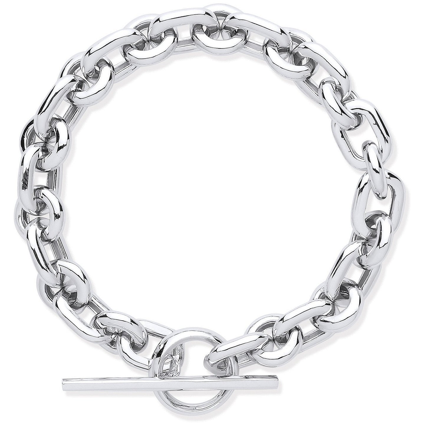 Silver Chunky Link T-Bar Bracelet - Fine Bracelet - Certified Authentic - Swiss Made – Luxury Jewellery by Imperial Ti