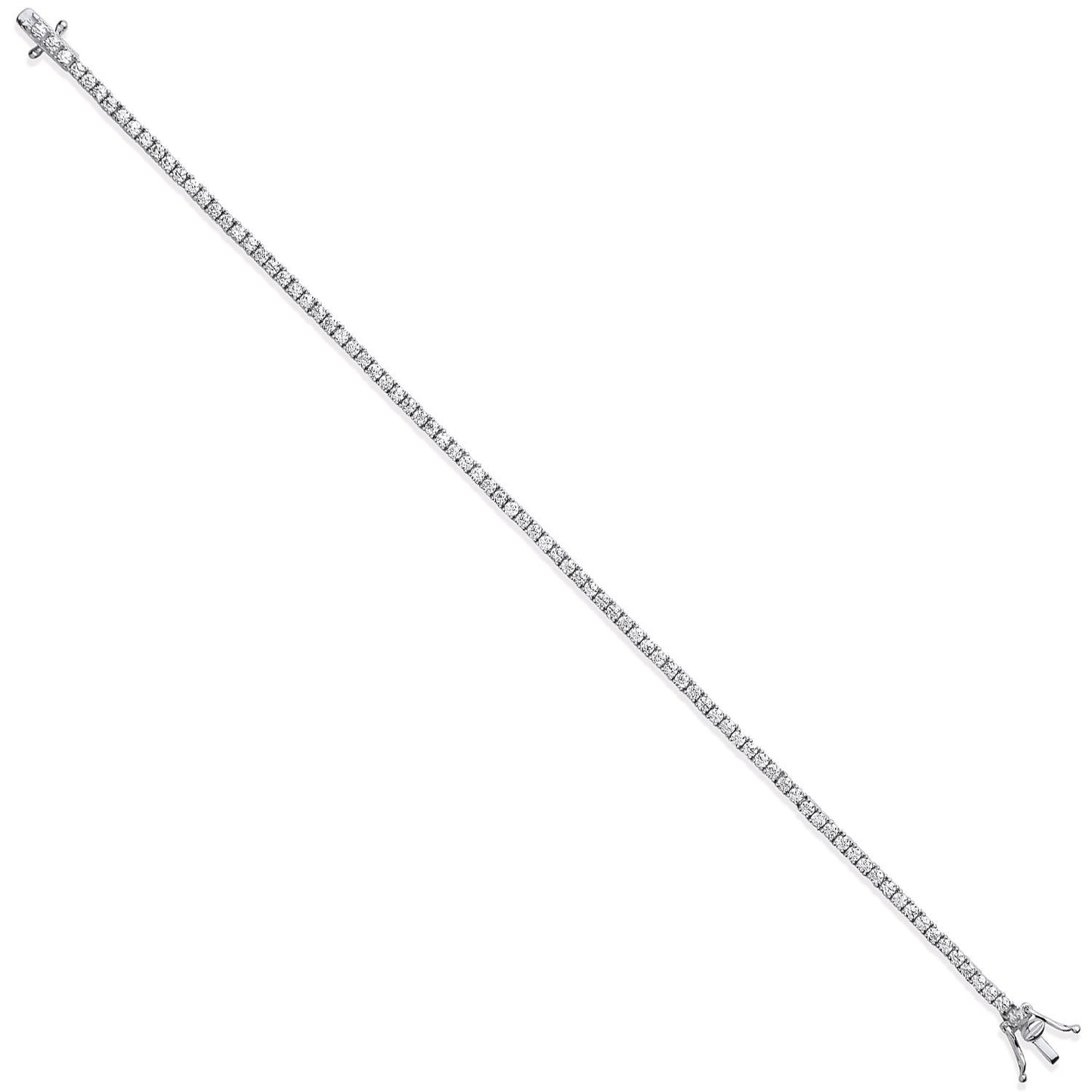 Silver High Cubic Zirconia Setting 2.6mm Tennis Bracelet - Fine Bracelet - Certified Authenti – Luxury Jewellery by Im